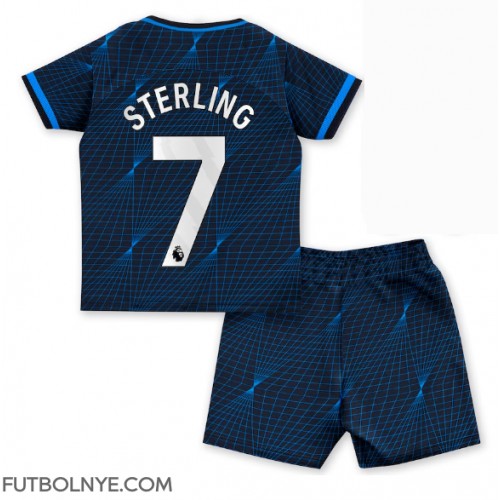 Camiseta Chelsea Raheem Sterling #7 Visitante Equipación para niños 2023-24 manga corta (+ pantalones cortos)